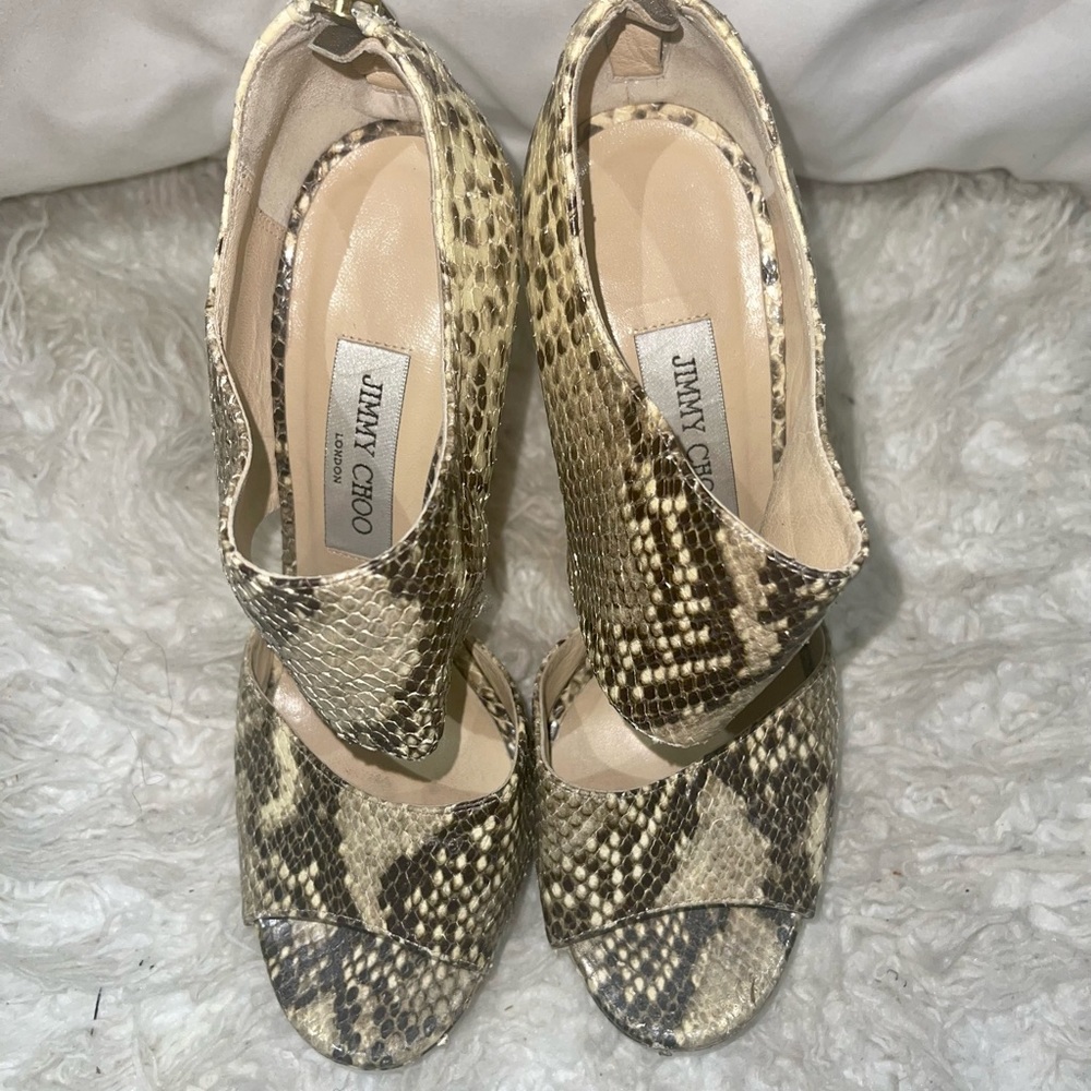 Jimmy Choo Private Peep Toe Pumps Python - image 6